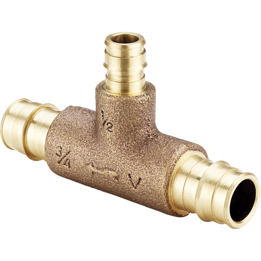 Legend Valves 302-205P 3/4" x 3/4" x 1/2" Cast Brass Cold Expansion PEX Monoflow Tee