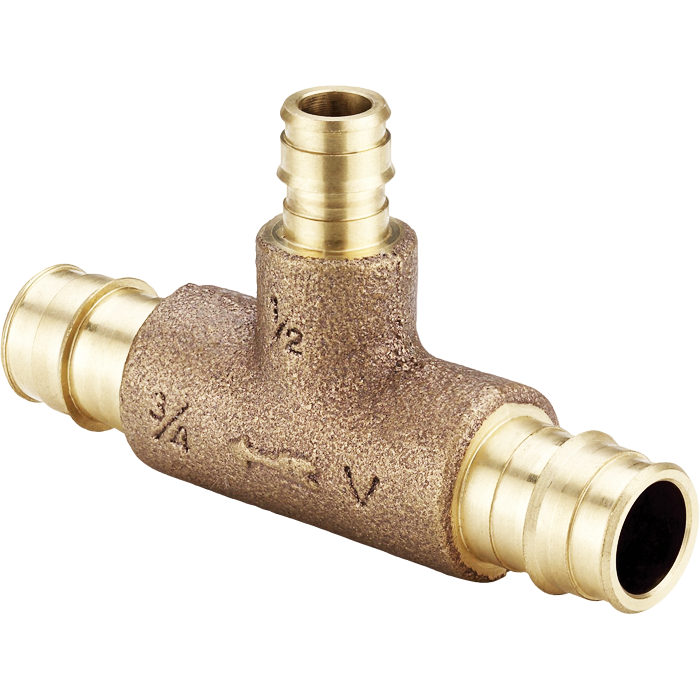 Legend Valves 302-205PNL 3/4" x 3/4" x 1/2" No Lead Cast Brass Cold Expansion PEX Monoflow Tee