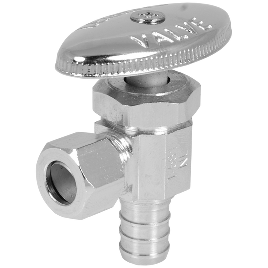 Legend Valves 114-109NL 1/2" x 3/8" No Lead Rough Forged Brass Multi-Turn PEX X OD Angle Stop Valve