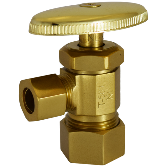 Legend Valves 114-154NL 5/8" x 3/8" No Lead Rough Forged Brass Multi-Turn OD X OD Angle Stop Valve