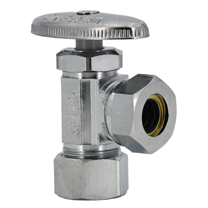 Legend Valves 114-134NL 5/8" No Lead Chrome-Plated Forged Brass Multi-Turn OD x Slip Joint Angle Stop Valve