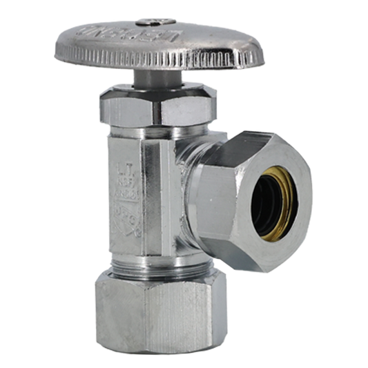 Legend Valves 114-134NL 5/8" No Lead Chrome-Plated Forged Brass Multi-Turn OD x Slip Joint Angle Stop Valve