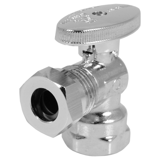 Legend Valves 114-653NL 1/2" No Lead Chrome-Plated Forged Brass 1/4-Turn Ball-Type FNPT x Slip Joint Angle Stop Valve