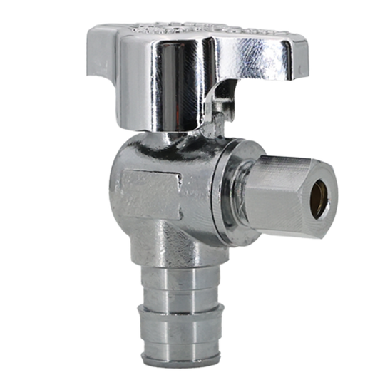 Legend Valves 114-605NL 1/2" x 1/4" No Lead Chrome-Plated Forged Brass 1/4-Turn Icemaker F1960 x OD Icemaker Angle Stop Valve