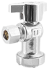 Legend Valves 114-903NL 1/2" x 3/8" No Lead Chrome-Plated Forged Brass 1/4-Turn Push x OD Angle Stop Valve