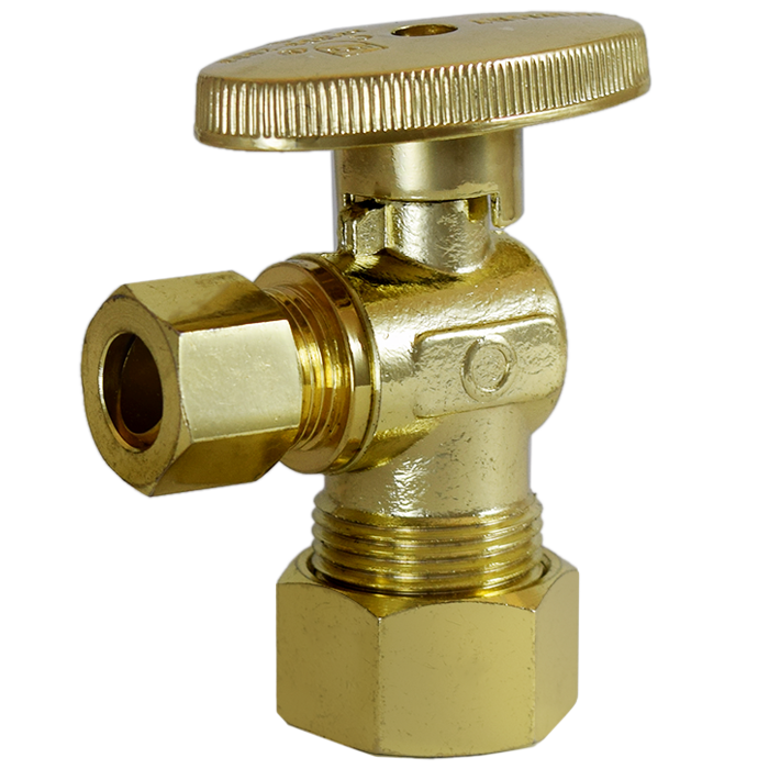 Legend Valves 114-624NL 5/8" x 3/8" No Lead Polished Forged Brass 1/4-Turn OD x OD Angle Stop Valve