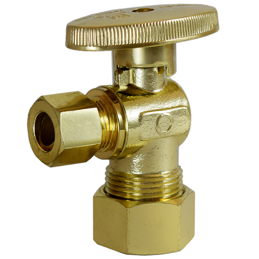 Legend Valves 114-624NL 5/8" x 3/8" No Lead Polished Forged Brass 1/4-Turn OD x OD Angle Stop Valve