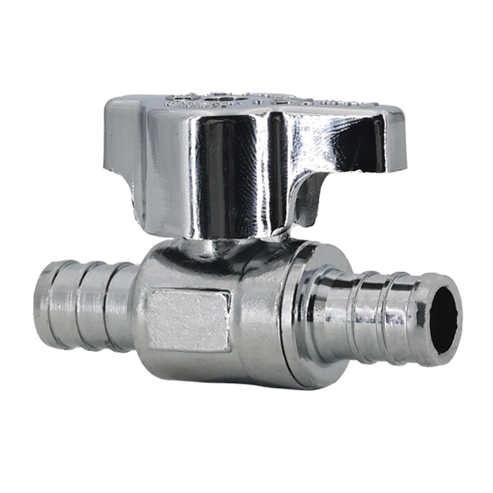 Legend Valves 114-710NL 1/2" x 1/2" No Lead Chrome-Plated Forged Brass 1/4-Turn F1807 x F1807 Straight Stop Valve