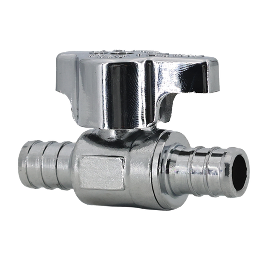 Legend Valves 114-710NL 1/2" x 1/2" No Lead Chrome-Plated Forged Brass 1/4-Turn F1807 x F1807 Straight Stop Valve