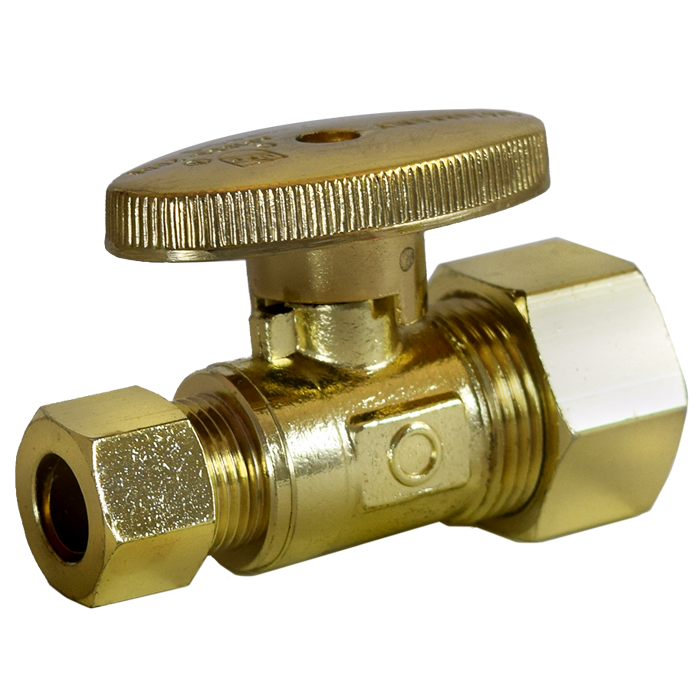 Legend Valves 114-724NL 5/8" x 3/8" No Lead Polished Forged Brass 1/4-Turn OD x OD Straight Stop Valve