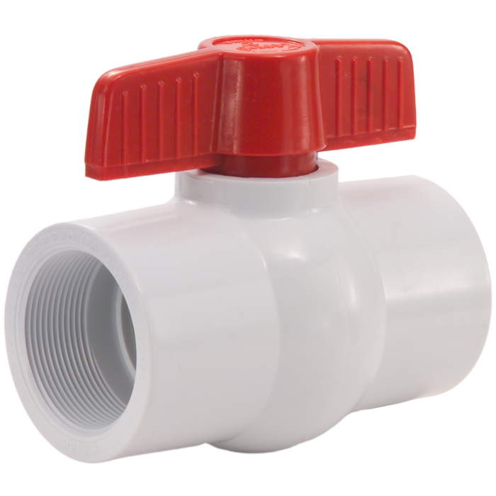 Legend Valves 201-448 2" NSF Listed PVC Compact-Pattern Ball Valve with Tee Handle