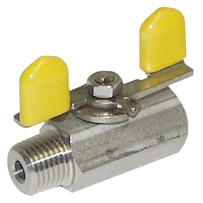 Legend Valves 113-311 1/4" 316 Stainless Steel Mini MNPT x FNPT Transition Ball Valve with Tee Handle