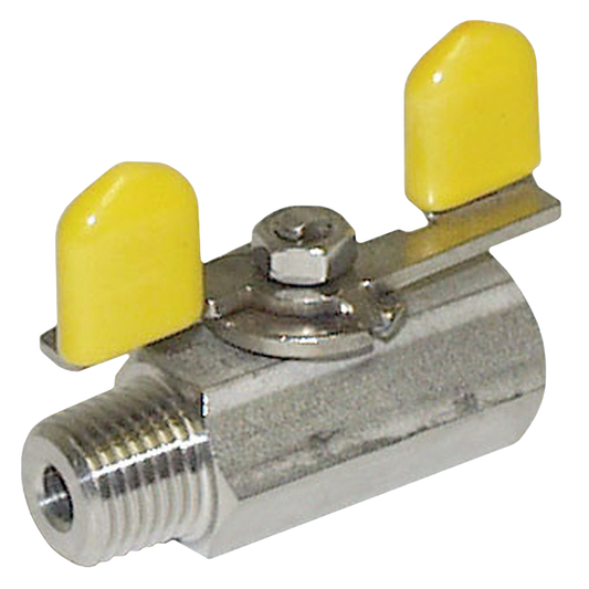 Legend Valves 113-311 1/4" 316 Stainless Steel Mini MNPT x FNPT Transition Ball Valve with Tee Handle