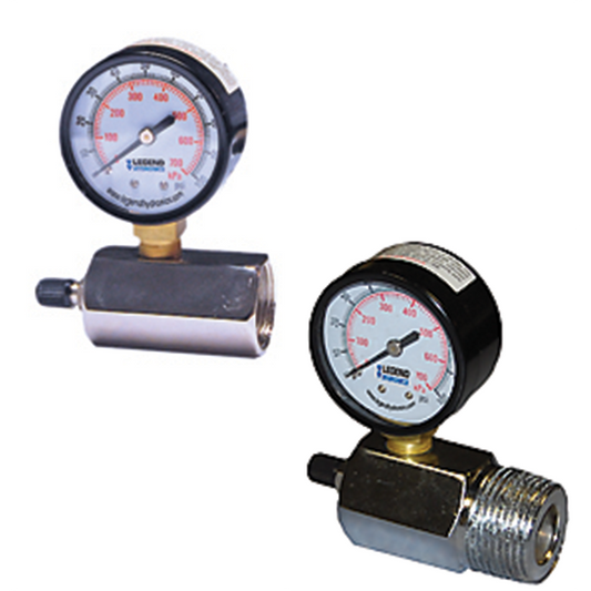 Legend Valves 800-668 1" Side-Mount Air Pressure Test Gauge with Built-In Schraeder Valve
