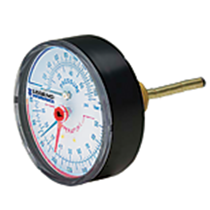 Legend Valves 800-683 1/2" Rear-Mount Temperature & Pressure Gauge with Extended 3" Probe