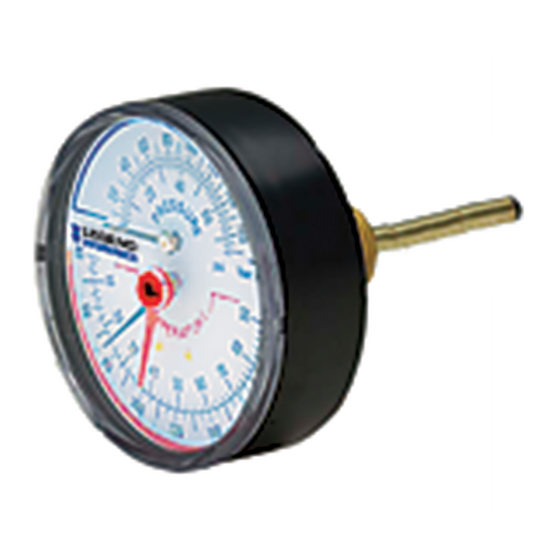 Legend Valves 800-683 1/2" Rear-Mount Temperature & Pressure Gauge with Extended 3" Probe