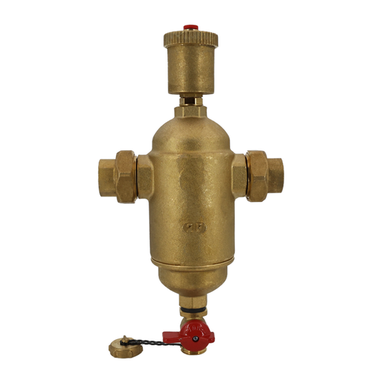 Legend Valves 800-886F 1-1/4" LegendConnect Forged Brass Air & Debris Eliminator Body with FNPT Connectors, Air Vent, Check Valve Adapter, Purge Valve, & Stainless Steel Screen