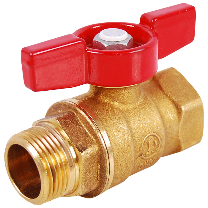 Legend Valves 101-532 3/8" Forged Brass Mini Large Port MNPT x FNPT Transition Ball Valve with Tee Handle