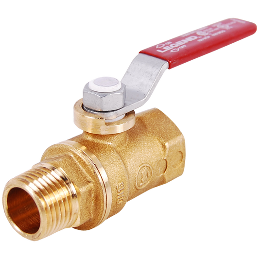 Legend Valves 101-523NL 1/2" No Lead Forged Brass Mini Large Port MNPT x FNPT Transition Ball Valve