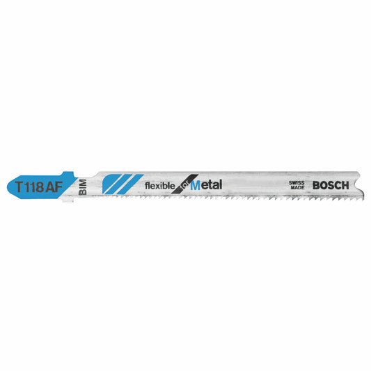 Bosch T118AF 3", 24Tpi, Bi-Metal Bosch Shank Jigsaw Blade (5 Pk)