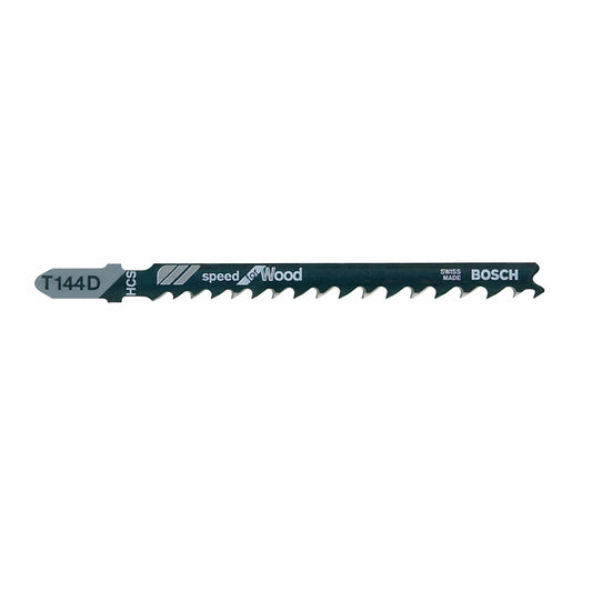 Bosch T144D 4", 6Tpi, Hcs Bosch Shank Jigsaw Blade (5 Pk)