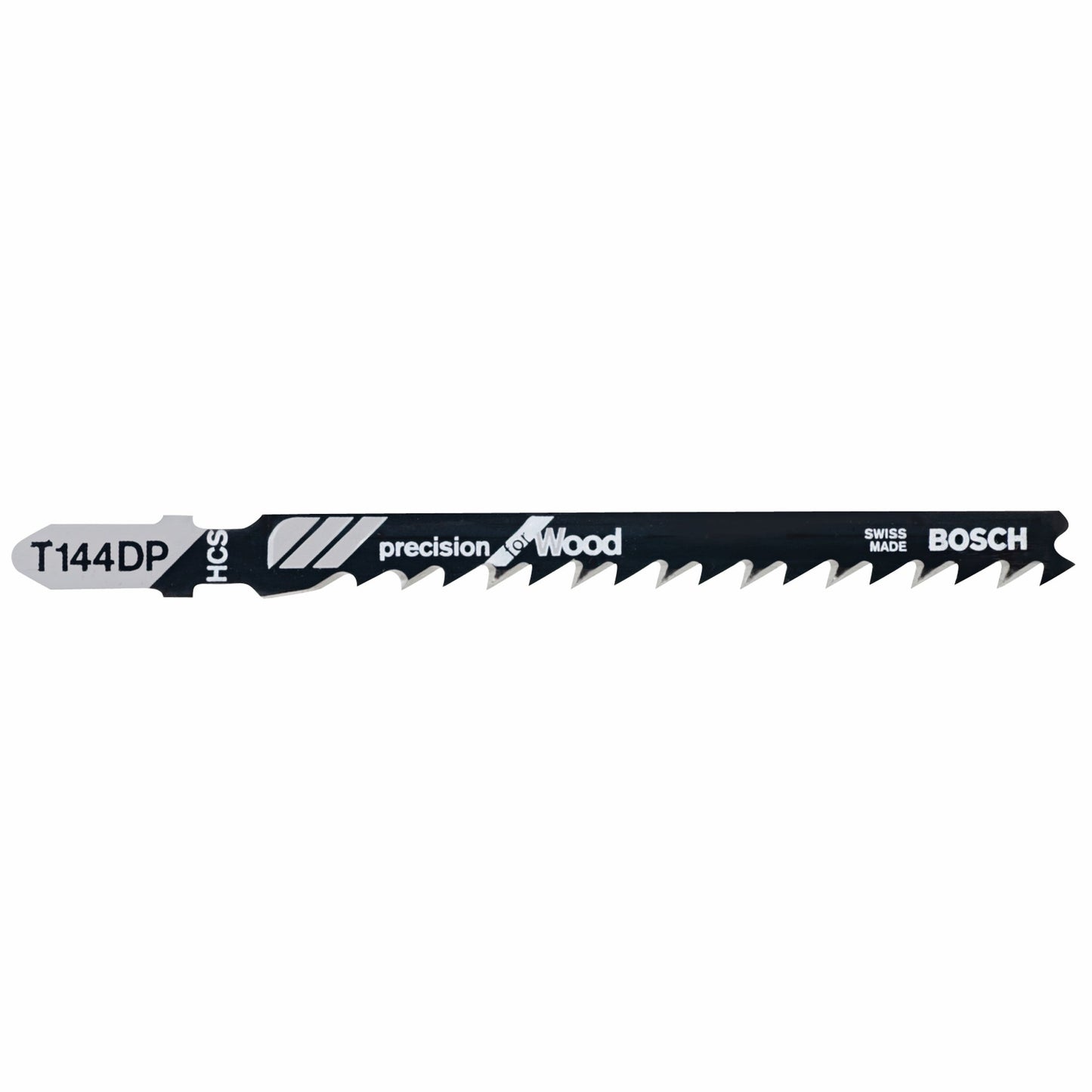 Bosch T144DP 4", 6Tpi, Hcs Bosch Shank Jigsaw Blade, Precision For Wood (5 Pk)