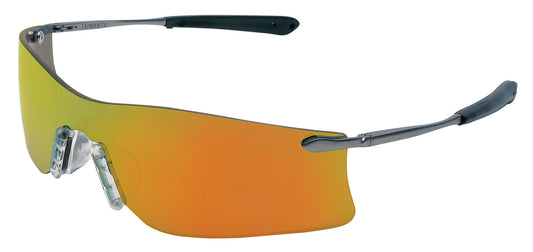 MCR Safety T411R Rubicon® T4 Series Safety Glasses with Fire Mirror Lens Curved Frameless Lens Design (1 Pair)