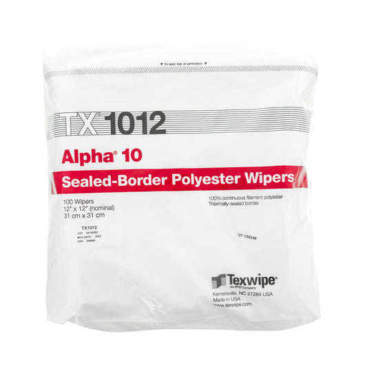 SOS Cleanroom Texwipe TX1012 Alpha10 12" x 12" Polyester Cleanroom Wiper - Bag