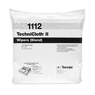 SOS Cleanroom Texwipe TX1112 TechniClothII 12" x 12" Cellulose and Polyester Cleanroom Wiper - Case