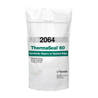 SOS Cleanroom Texwipe TX2064 ThermaSeal60 4" x 4" Polyester Cleanroom Wiper - Bag