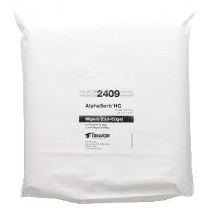 SOS Cleanroom Texwipe TX2409 AlphaSorb HC 9" x 9" Polyester Cleanroom Wiper - Bag