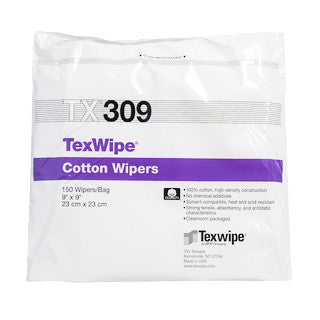 SOS Cleanroom Texwipe TX309 TexWipe 9" x 9" Cotton Cleanroom Wiper - Case