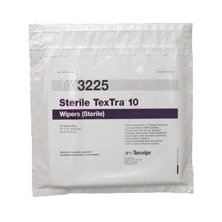 SOS Cleanroom Texwipe TX3225 Sterile TexTra10 12" x 12" Polyester Cleanroom Wiper (Case Qty.) - Case