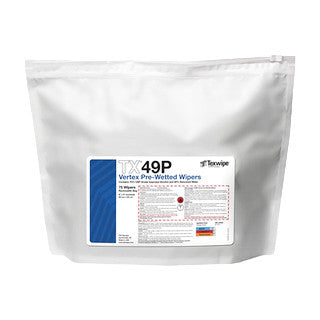 SOS Cleanroom Texwipe TX49P Vertex 9" x 9" Polyester Laser Edge Cleanroom Wiper Pre-Wetted 70% IPA (Case Qty.) - Case