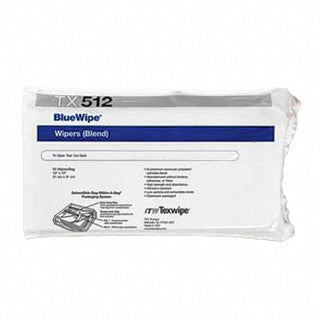 SOS Cleanroom Texwipe TX512 BlueWipe 12" x 12" Cellulose and Polyester Cleanroom Wiper - Bag