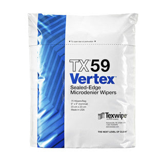 SOS Cleanroom Texwipe TX59 Vertex 9" x 9" Microdenier Sealed Edge Cleanroom Wiper - Case