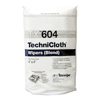 SOS Cleanroom Texwipe TX604 TechniCloth 4" x 4" Cellulose and Polyester Cleanroom Wiper - Case