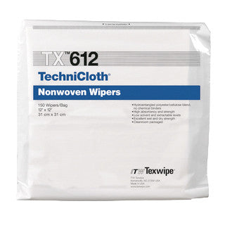 SOS Cleanroom Texwipe TX612 TechniCloth 12" x 12" Cellulose and Polyester Cleanroom Wiper - Bag