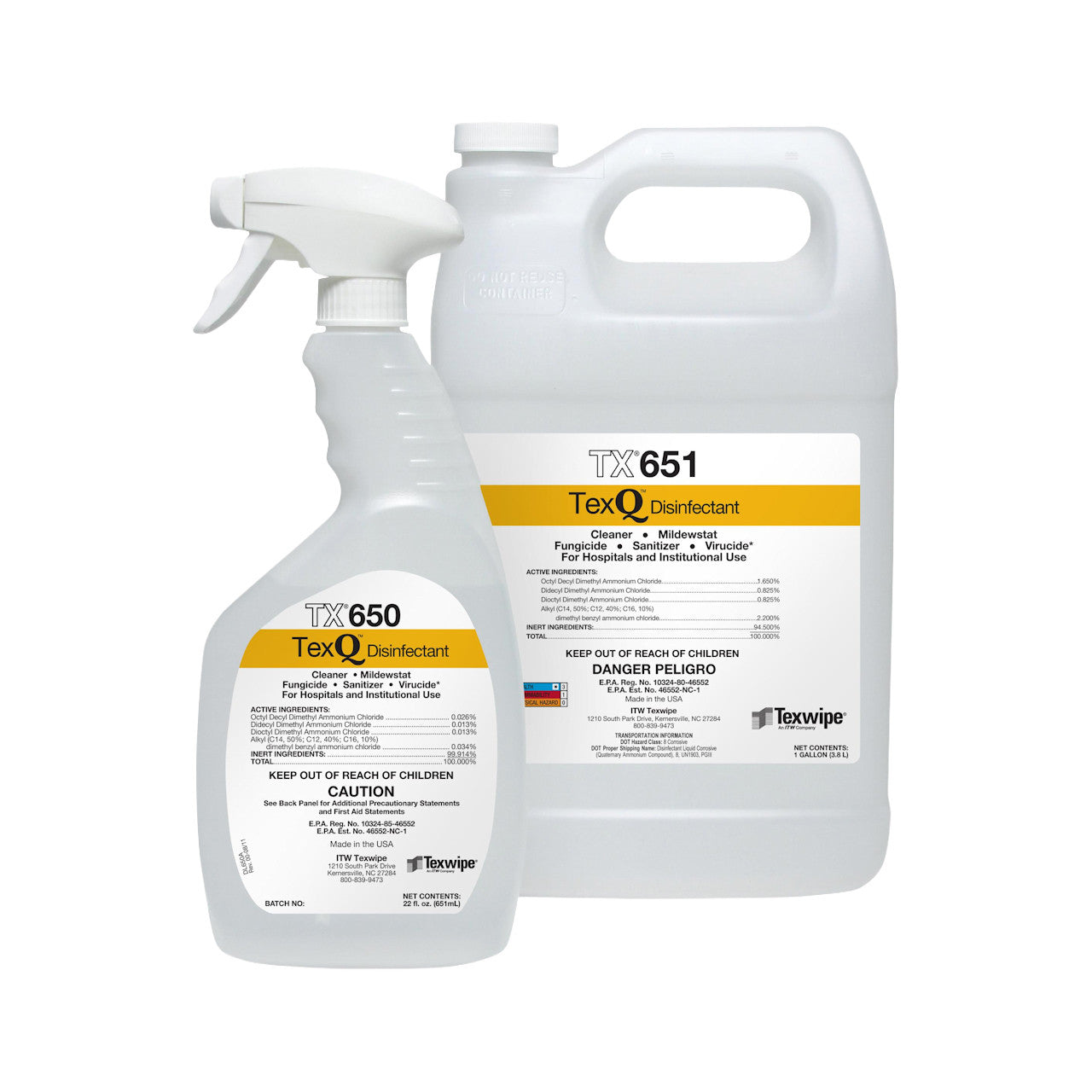 SOS Cleanroom Texwipe TX651 TexQ Disinfectant Concentrate (1 Gallon Bottle, 4/Case)