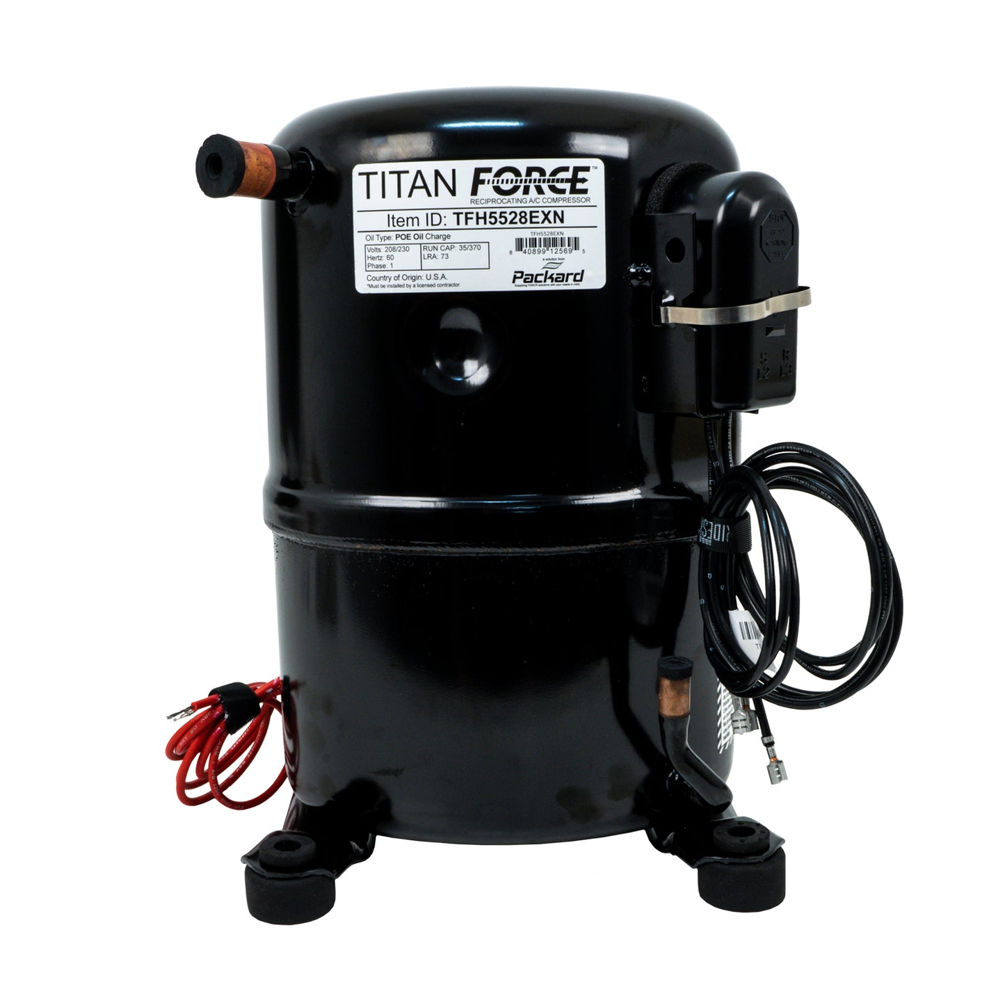 Packard TFH5528EXN Recip. A/C Compressor R-22 Systems 28,000 Btu 208/230-1-60 Poe Oil