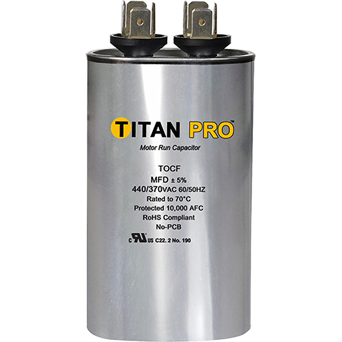 Packard TOCF17.5 Titan Pro Run Capacitor 17.5 Mfd 440/370 Volt Oval