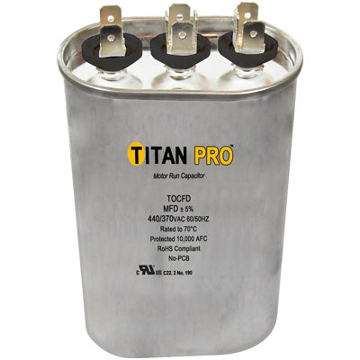 Packard TOCFD154 Titan Pro Run Capacitor 15+4 Mfd 440/370 Volt Oval