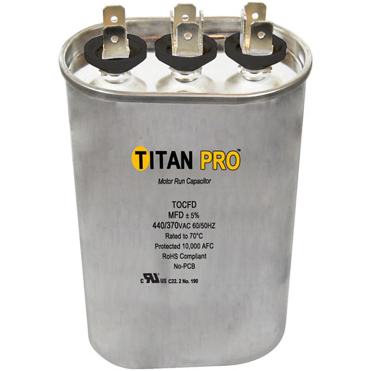 Packard TOCFD155 Titan Pro Run Capacitor 15+5 Mfd 440/370 Volt Oval