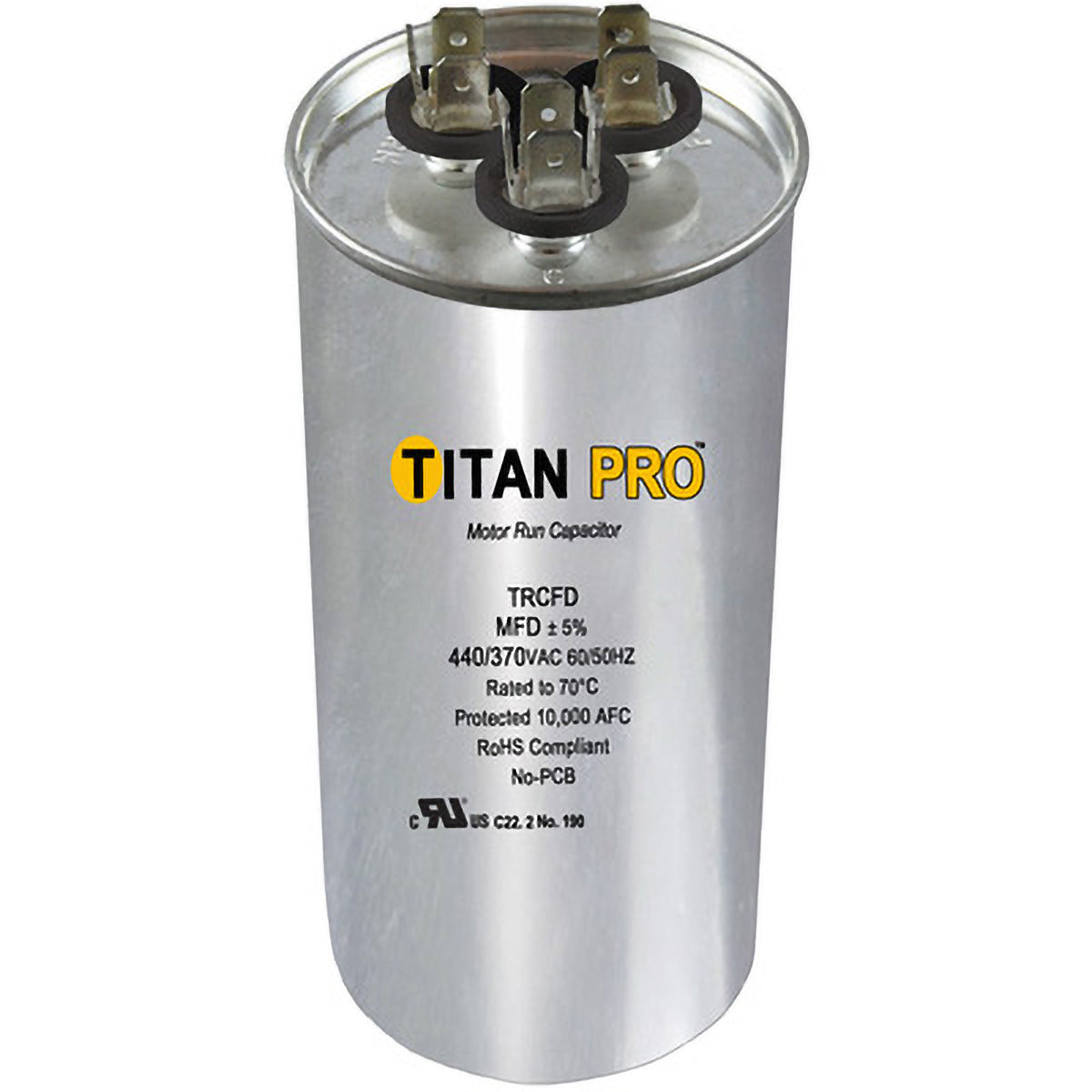 Packard TRCFD8010 Titan Pro Run Capacitor 80+10 Mfd 440/370 Volt Round