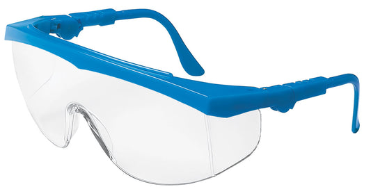 MCR Safety TK120 TK1 Series Blue Safety Glasses with Clear Lens Generous Lens with Built on Side Shields (1 Pair)