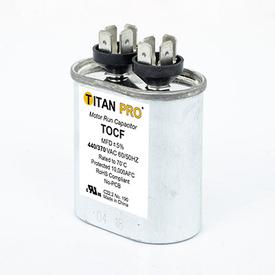 Packard TOCF2.5 Titan Pro Run Capacitor 2.5 Mfd 440/370 Volt Oval