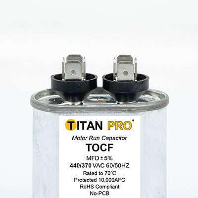 Packard TOCF2.5 Titan Pro Run Capacitor 2.5 Mfd 440/370 Volt Oval