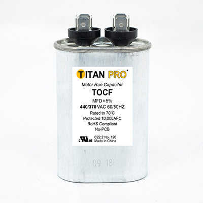 Packard TOCF15 Titan Pro Run Capacitor 15 Mfd 440/370 Volt Oval