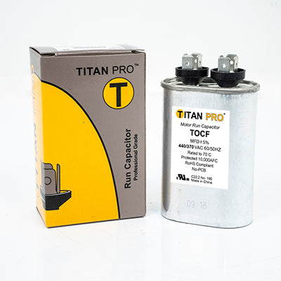 Packard TOCF10 Titan Pro Run Capacitor 10 Mfd 440/370 Volt Oval