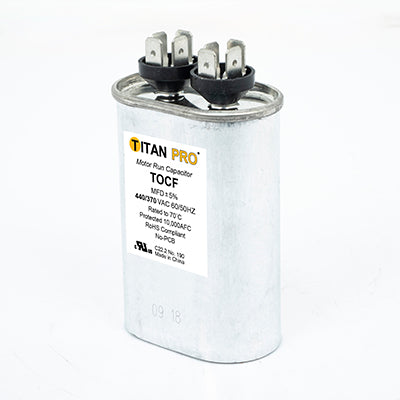 Packard TOCF15 Titan Pro Run Capacitor 15 Mfd 440/370 Volt Oval